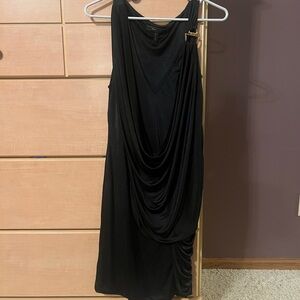 BCBG black draped dress
